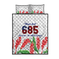Personalised Samoa 685 Quilt Bed Set Teuila Flower With White Samoan Tattoo