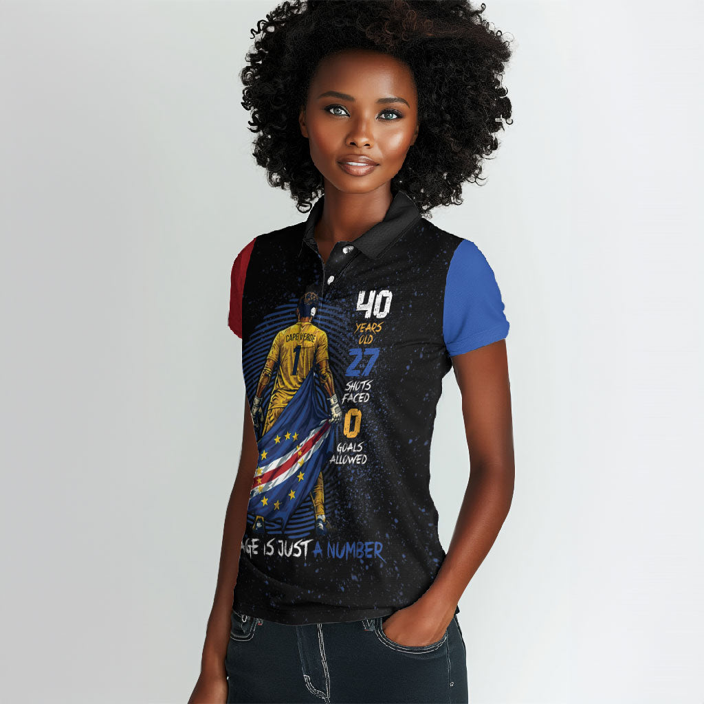 Cape Verde Goalkeeper Personalized Women Polo Shirt 40 Years Old 27 Shots Zero Goals Vintage