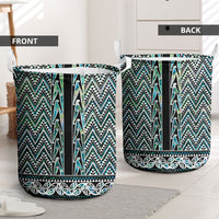 New Zealand Maori Niho Taniwha Laundry Basket Papua Shell - Mangopare Puhoro Pattern