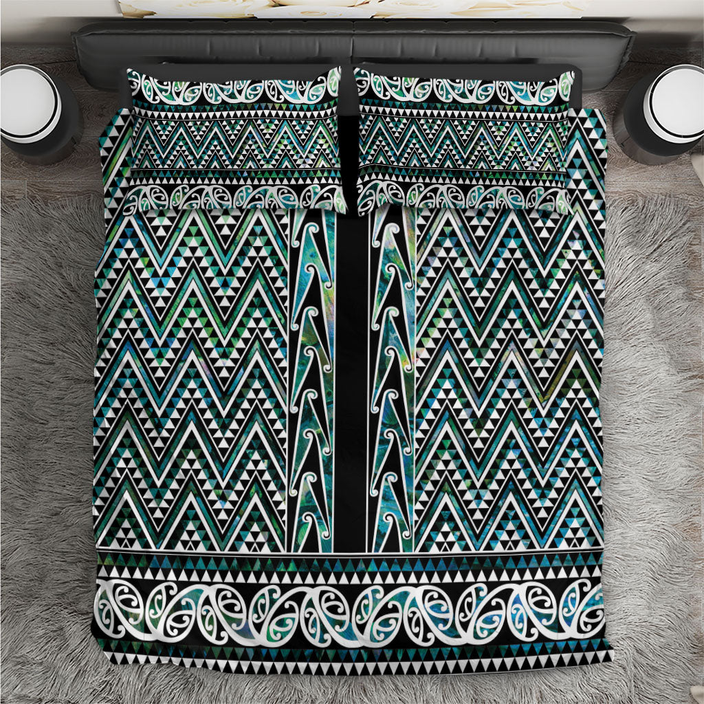 New Zealand Maori Niho Taniwha Bedding Set Papua Shell - Mangopare Puhoro Pattern LT9 Green - Polynesian Pride