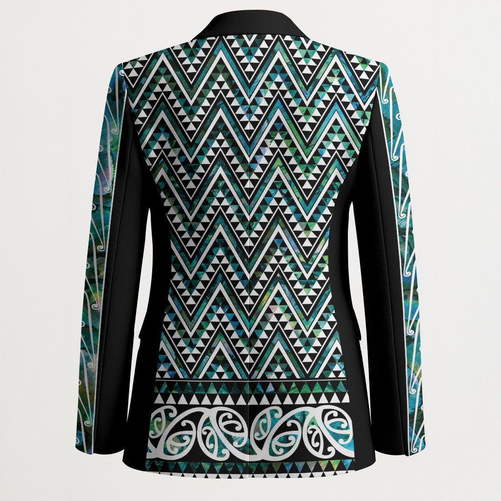 New Zealand Maori Niho Taniwha Blazer Papua Shell - Mangopare Puhoro Pattern