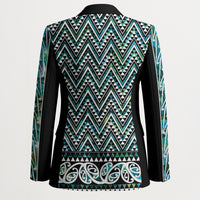 New Zealand Maori Niho Taniwha Blazer Papua Shell - Mangopare Puhoro Pattern