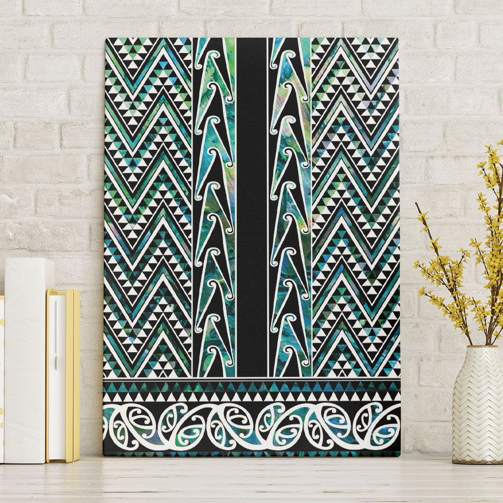 New Zealand Maori Niho Taniwha Canvas Wall Art Papua Shell - Mangopare Puhoro Pattern