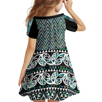 New Zealand Maori Niho Taniwha Family Matching Long Sleeve Bodycon Dress and Hawaiian Shirt Papua Shell - Mangopare Puhoro Pattern