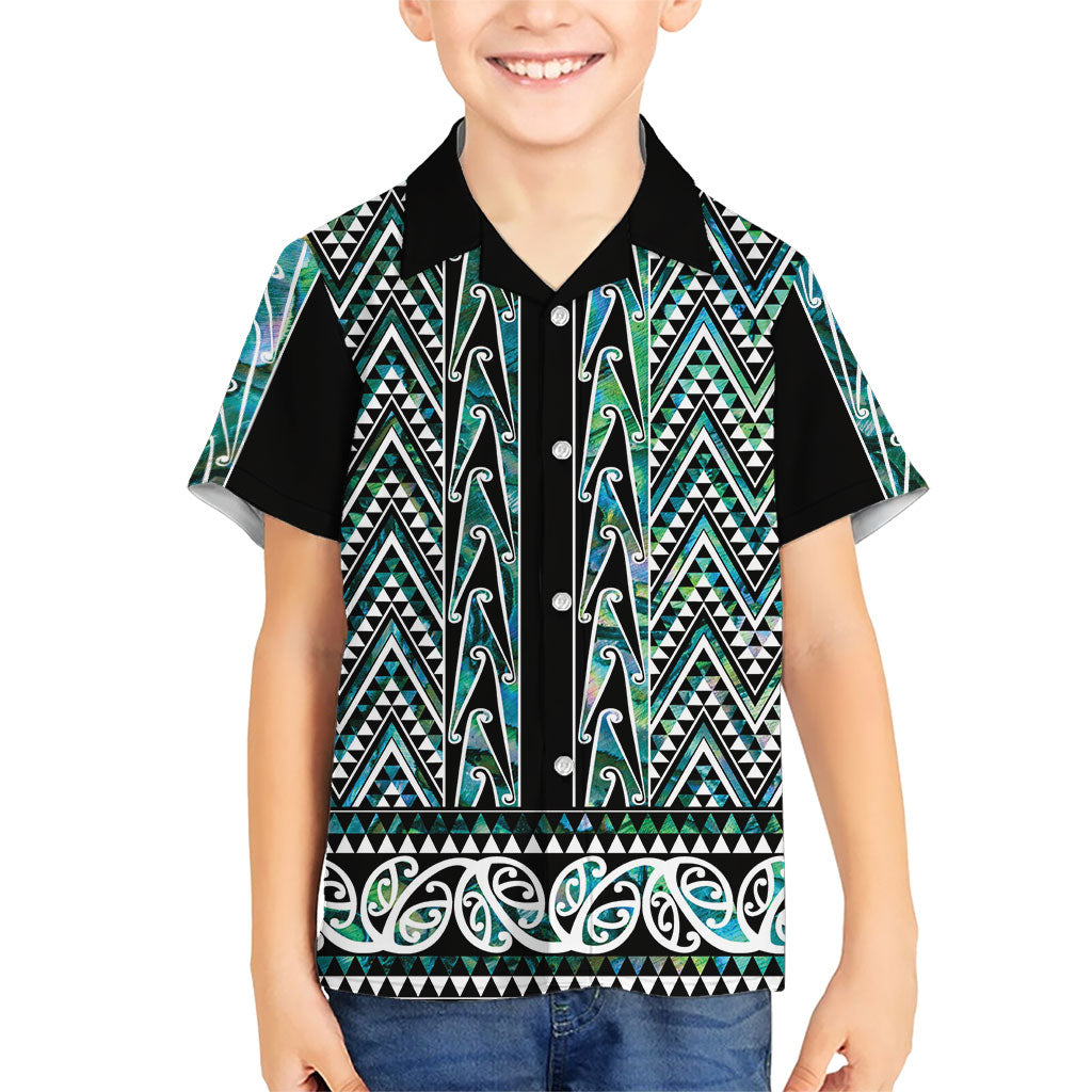 New Zealand Maori Niho Taniwha Family Matching Tank Maxi Dress and Hawaiian Shirt Papua Shell - Mangopare Puhoro Pattern