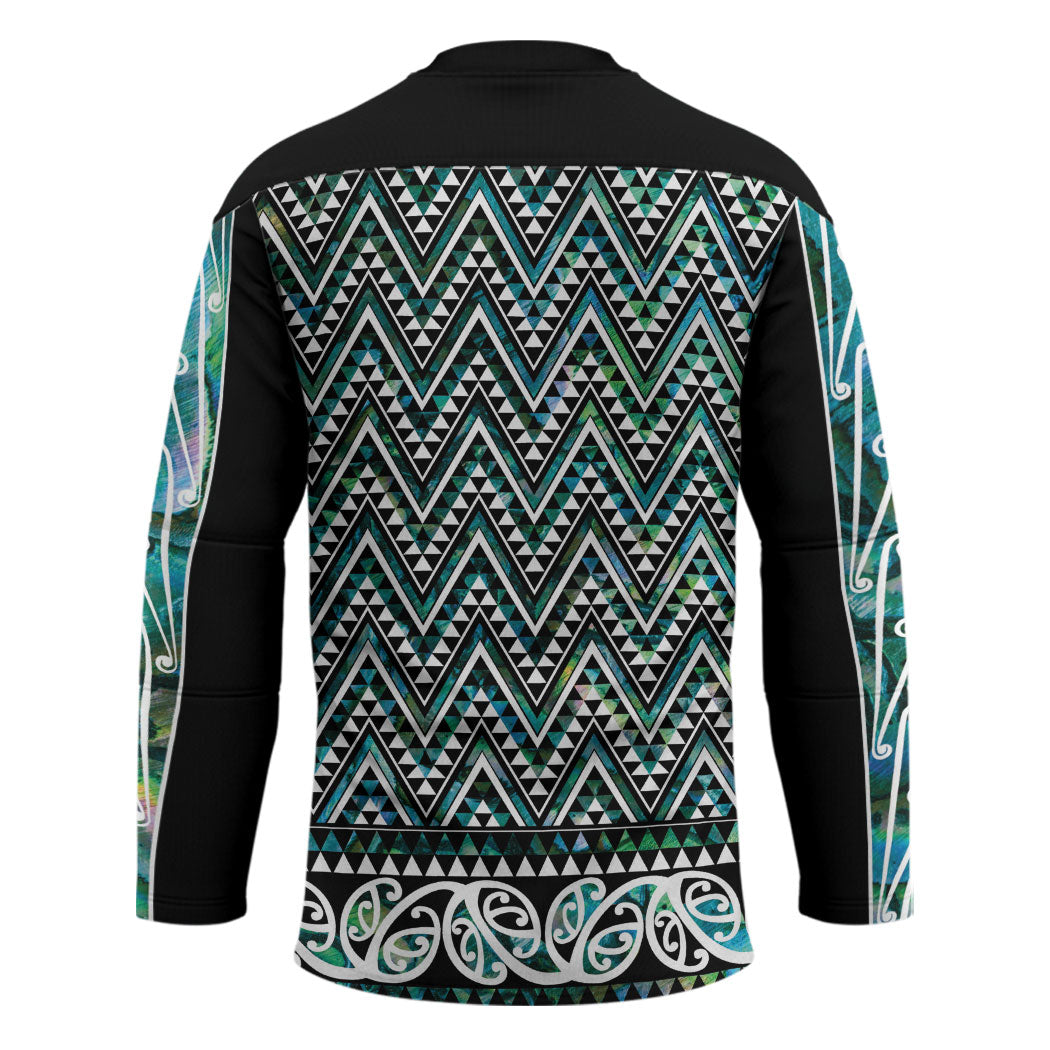 New Zealand Maori Niho Taniwha Hockey Jersey Papua Shell - Mangopare Puhoro Pattern