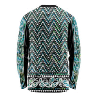 New Zealand Maori Niho Taniwha Long Sleeve Shirt Papua Shell - Mangopare Puhoro Pattern