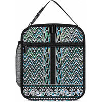 New Zealand Maori Niho Taniwha Lunch Bag Papua Shell - Mangopare Puhoro Pattern LT9 10.2 × 8.3 × 4.3 inch Green - Polynesian Pride