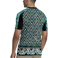New Zealand Maori Niho Taniwha Rugby Jersey Papua Shell - Mangopare Puhoro Pattern