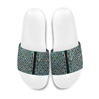 New Zealand Maori Niho Taniwha Slide Sandals Papua Shell - Mangopare Puhoro Pattern