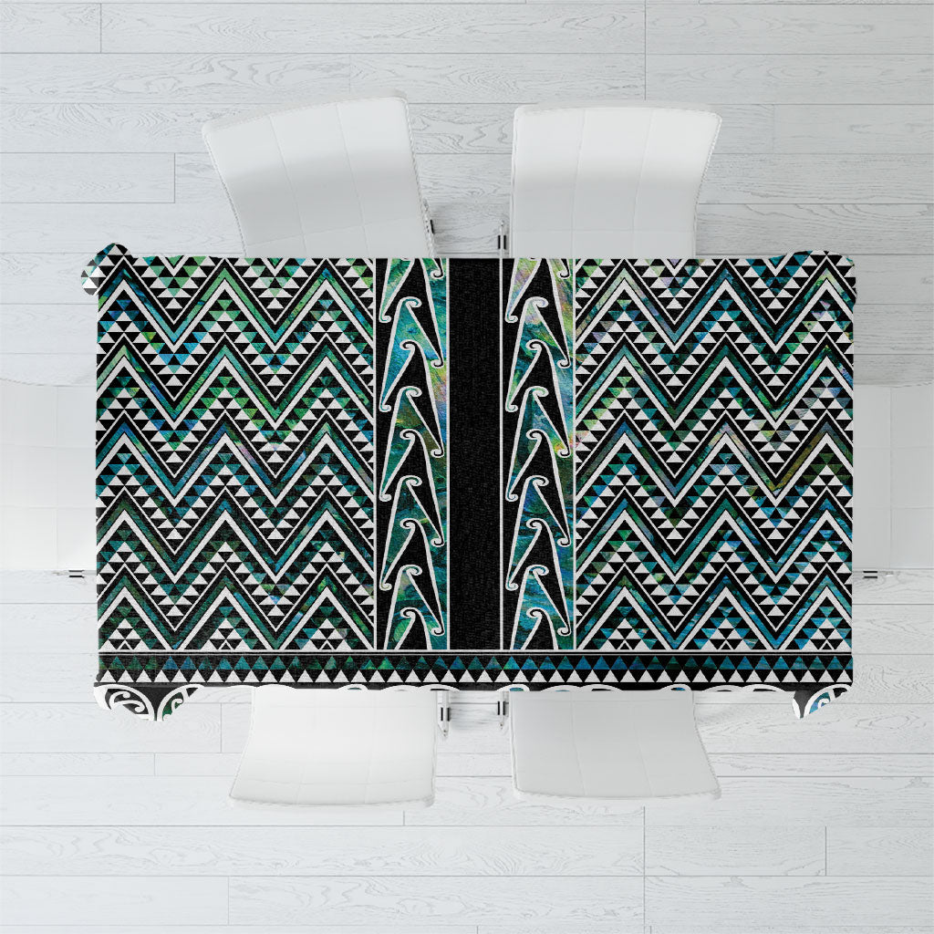 New Zealand Maori Niho Taniwha Tablecloth Papua Shell - Mangopare Puhoro Pattern LT9 Green - Polynesian Pride