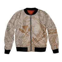 Hawaii Monk Seal and Map Bomber Jacket Polynesian Kanaka Maoli Beige Vibe LT9 Unisex Beige - Polynesian Pride