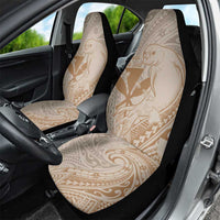 Hawaii Monk Seal and Map Car Seat Cover Polynesian Kanaka Maoli Beige Vibe LT9 - Polynesian Pride