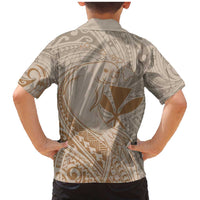 Hawaii Monk Seal and Map Family Matching Mermaid Dress and Hawaiian Shirt Polynesian Kanaka Maoli Beige Vibe LT9 - Polynesian Pride