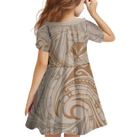 Hawaii Monk Seal and Map Family Matching Mermaid Dress and Hawaiian Shirt Polynesian Kanaka Maoli Beige Vibe LT9 - Polynesian Pride