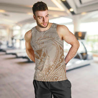 Hawaii Monk Seal and Map Men Tank Top Polynesian Kanaka Maoli Beige Vibe