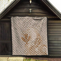 Hawaii Monk Seal and Map Quilt Polynesian Kanaka Maoli Beige Vibe