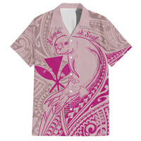 Hawaii Monk Seal and Map Family Matching Puletasi and Hawaiian Shirt Polynesian Kanaka Maoli Pink Vibe LT9 Dad's Shirt - Short Sleeve Pink - Polynesian Pride