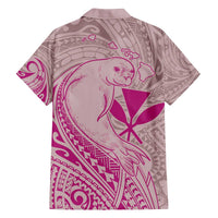 Hawaii Monk Seal and Map Family Matching Puletasi and Hawaiian Shirt Polynesian Kanaka Maoli Pink Vibe LT9 - Polynesian Pride