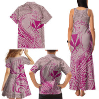 Hawaii Monk Seal and Map Family Matching Tank Maxi Dress and Hawaiian Shirt Polynesian Kanaka Maoli Pink Vibe LT9 - Polynesian Pride