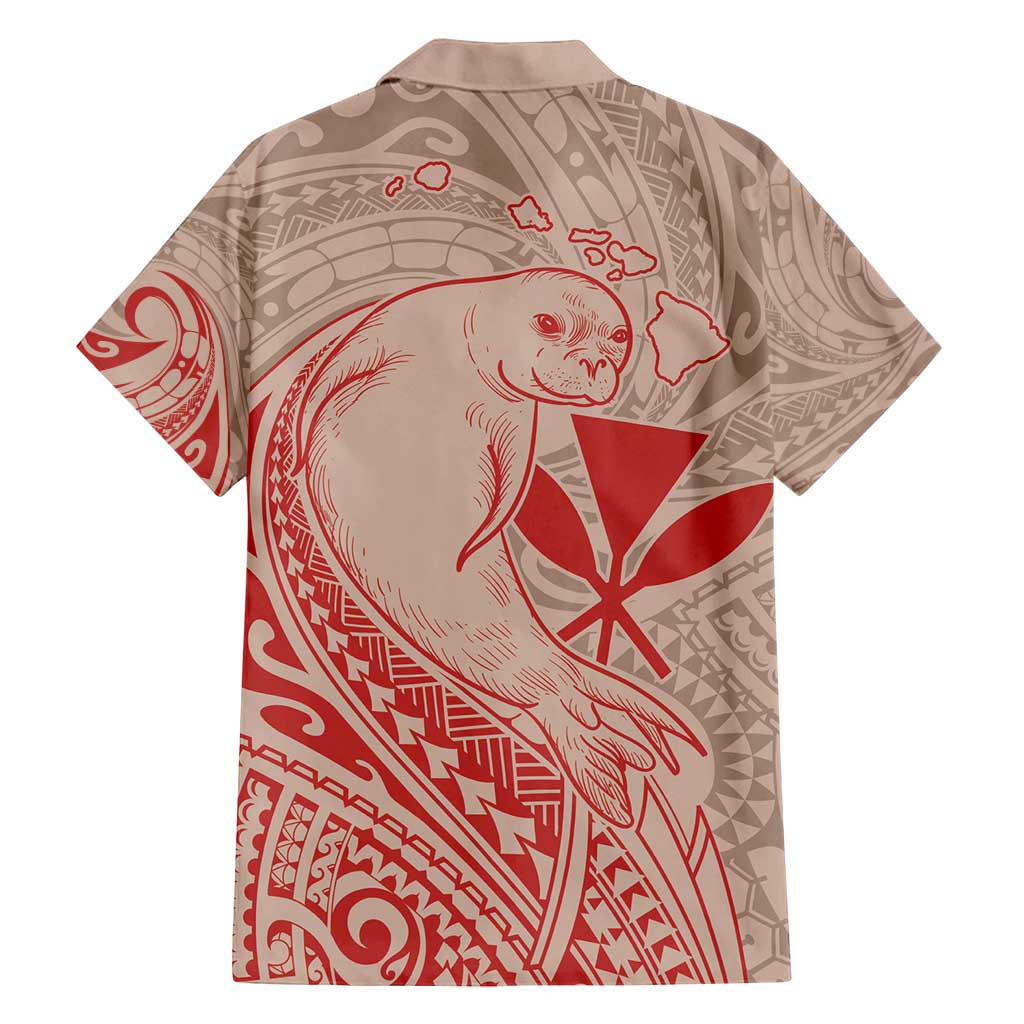 Hawaii Monk Seal and Map Family Matching Summer Maxi Dress and Hawaiian Shirt Polynesian Kanaka Maoli Red Vibe LT9 - Polynesian Pride