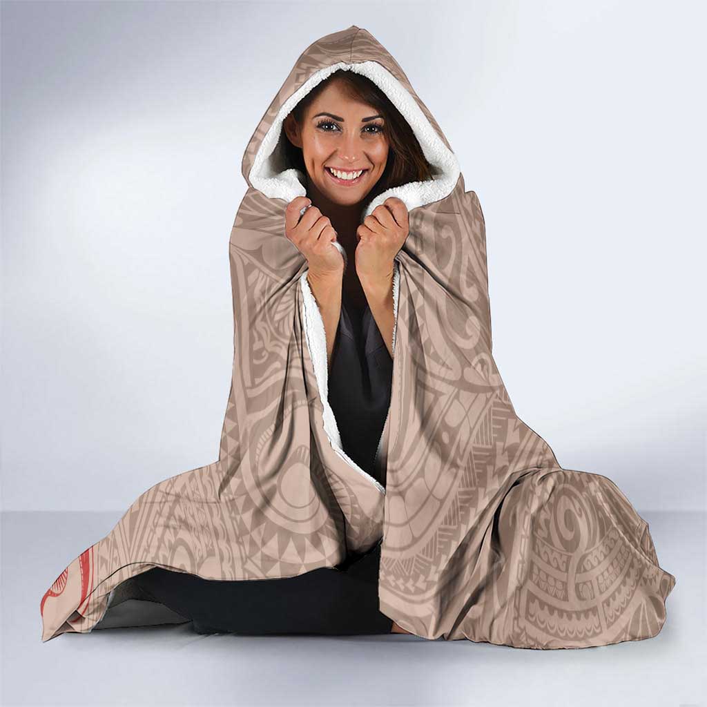 Hawaii Monk Seal and Map Hooded Blanket Polynesian Kanaka Maoli Red Vibe LT9 - Polynesian Pride