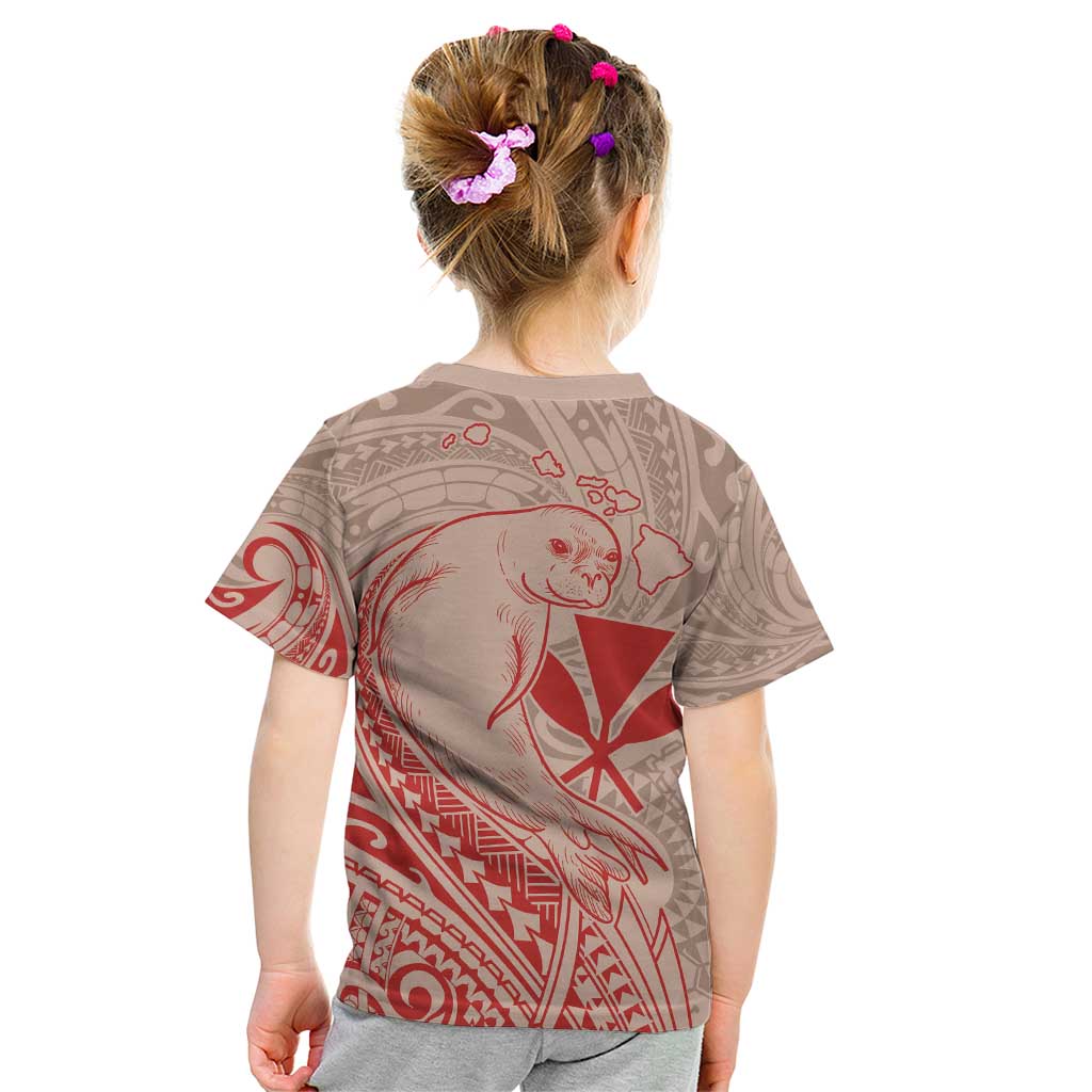 Hawaii Monk Seal and Map Kid T Shirt Polynesian Kanaka Maoli Red Vibe LT9 - Polynesian Pride