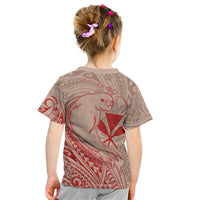 Hawaii Monk Seal and Map Kid T Shirt Polynesian Kanaka Maoli Red Vibe LT9 - Polynesian Pride