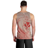 Hawaii Monk Seal and Map Men Tank Top Polynesian Kanaka Maoli Red Vibe LT9 - Polynesian Pride