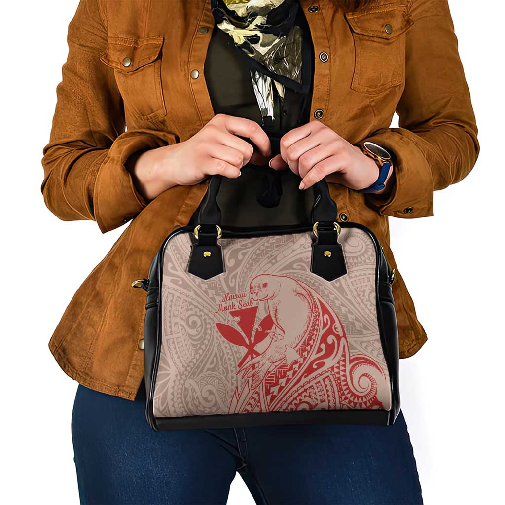 Hawaii Monk Seal and Map Shoulder Handbag Polynesian Kanaka Maoli Red Vibe