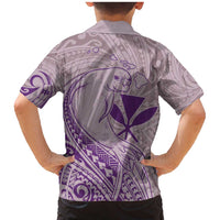 Hawaii Monk Seal and Map Family Matching Mermaid Dress and Hawaiian Shirt Polynesian Kanaka Maoli Violet Vibe LT9 - Polynesian Pride