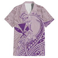 Hawaii Monk Seal and Map Family Matching Short Sleeve Bodycon Dress and Hawaiian Shirt Polynesian Kanaka Maoli Violet Vibe LT9 Dad's Shirt - Short Sleeve Violet - Polynesian Pride