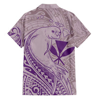 Hawaii Monk Seal and Map Family Matching Short Sleeve Bodycon Dress and Hawaiian Shirt Polynesian Kanaka Maoli Violet Vibe LT9 - Polynesian Pride