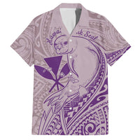 Hawaii Monk Seal and Map Family Matching Summer Maxi Dress and Hawaiian Shirt Polynesian Kanaka Maoli Violet Vibe LT9 Dad's Shirt - Short Sleeve Violet - Polynesian Pride