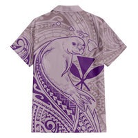 Hawaii Monk Seal and Map Family Matching Summer Maxi Dress and Hawaiian Shirt Polynesian Kanaka Maoli Violet Vibe LT9 - Polynesian Pride
