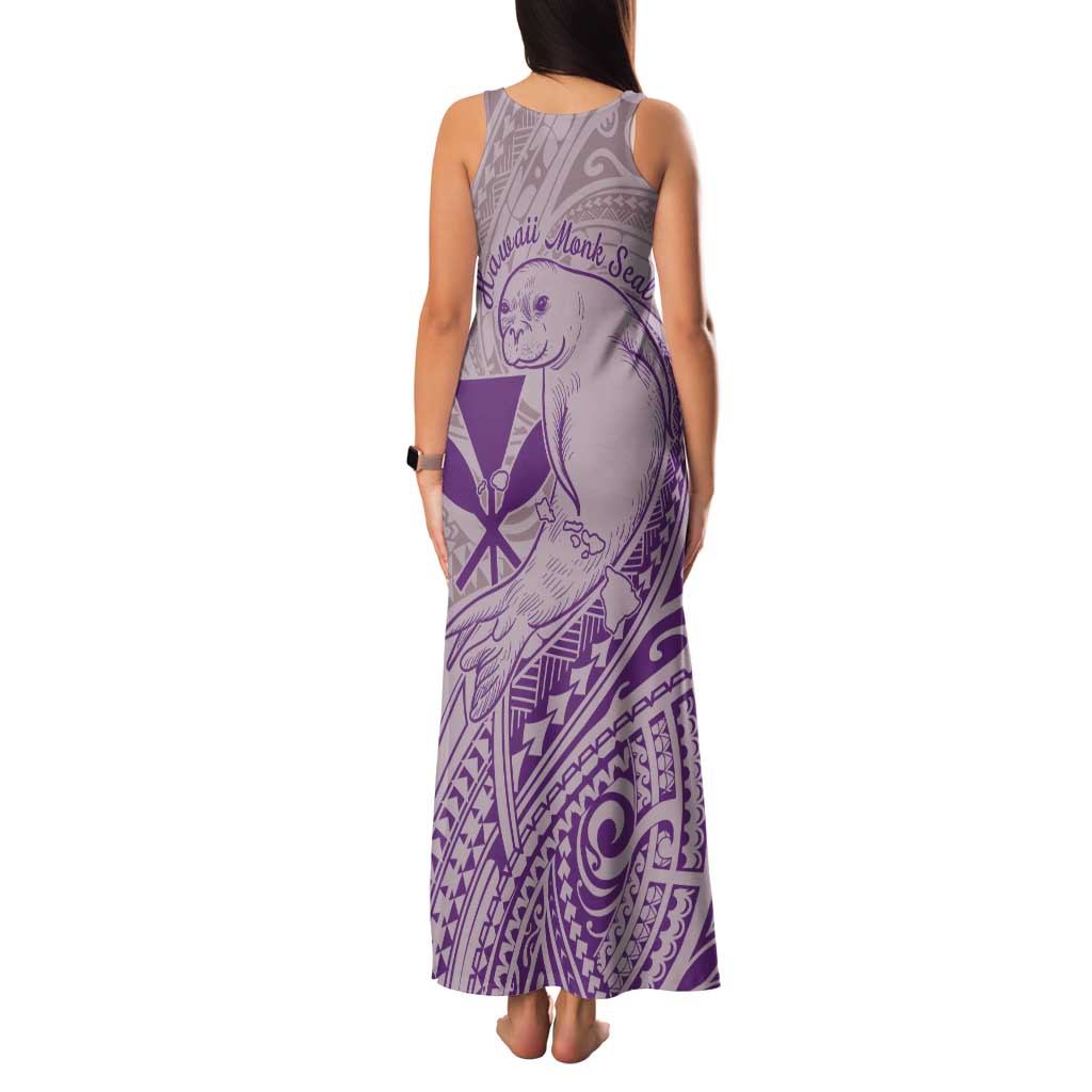 Hawaii Monk Seal and Map Family Matching Tank Maxi Dress and Hawaiian Shirt Polynesian Kanaka Maoli Violet Vibe LT9 - Polynesian Pride