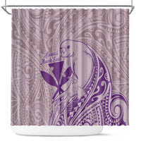 Hawaii Monk Seal and Map Shower Curtain Polynesian Kanaka Maoli Violet Vibe LT9 Violet - Polynesian Pride