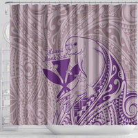 Hawaii Monk Seal and Map Shower Curtain Polynesian Kanaka Maoli Violet Vibe LT9 - Polynesian Pride