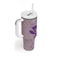 Hawaii Monk Seal and Map Tumbler With Handle Polynesian Kanaka Maoli Violet Vibe