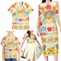 Kawaii Turtle Family Matching Long Sleeve Bodycon Dress and Hawaiian Shirt Aloha Hibiscus Flowers LT9 - Polynesian Pride