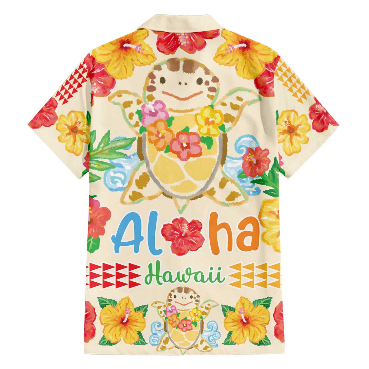 Kawaii Turtle Family Matching Off The Shoulder Long Sleeve Dress and Hawaiian Shirt Aloha Hibiscus Flowers LT9 - Polynesian Pride