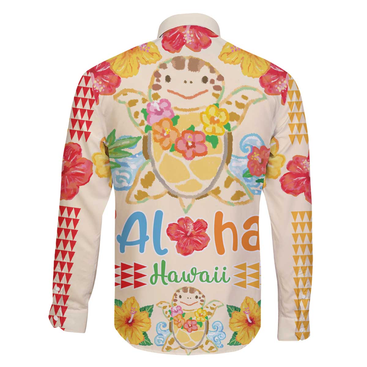 Kawaii Turtle Family Matching Off The Shoulder Long Sleeve Dress and Hawaiian Shirt Aloha Hibiscus Flowers LT9 - Polynesian Pride