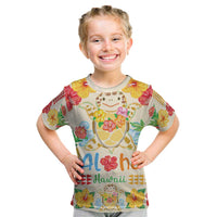Kawaii Turtle Kid T Shirt Aloha Hibiscus Flowers