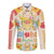 Kawaii Turtle Long Sleeve Button Shirt Aloha Hibiscus Flowers
