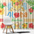 Kawaii Turtle Window Curtain Aloha Hibiscus Flowers