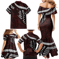 Polynesian Girl Tribal Tattoo Family Matching Mermaid Dress and Hawaiian Shirt Oxbood Vibe LT9 - Polynesian Pride