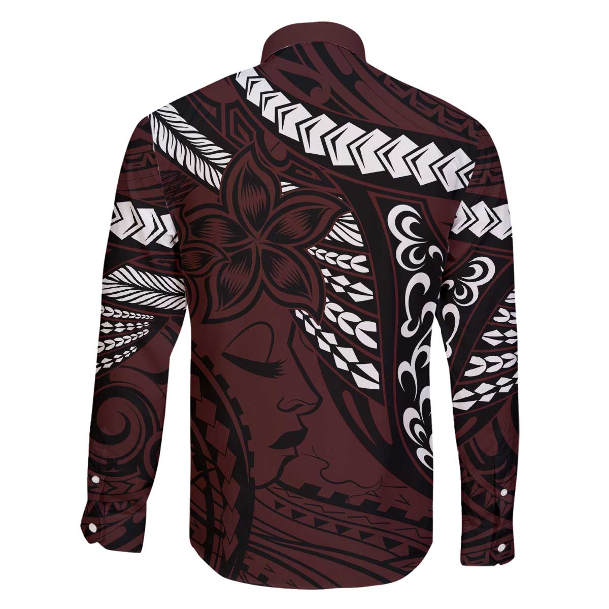 Polynesian Girl Tribal Tattoo Family Matching Off Shoulder Short Dress and Hawaiian Shirt Oxbood Vibe LT9 - Polynesian Pride