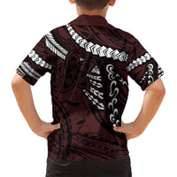 Polynesian Girl Tribal Tattoo Family Matching Summer Maxi Dress and Hawaiian Shirt Oxbood Vibe LT9 - Polynesian Pride
