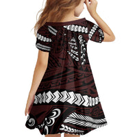 Polynesian Girl Tribal Tattoo Family Matching Summer Maxi Dress and Hawaiian Shirt Oxbood Vibe LT9 - Polynesian Pride