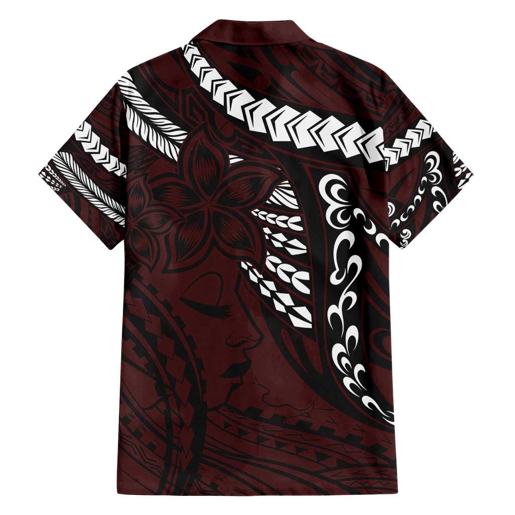 Polynesian Girl Tribal Tattoo Family Matching Summer Maxi Dress and Hawaiian Shirt Oxbood Vibe LT9 - Polynesian Pride